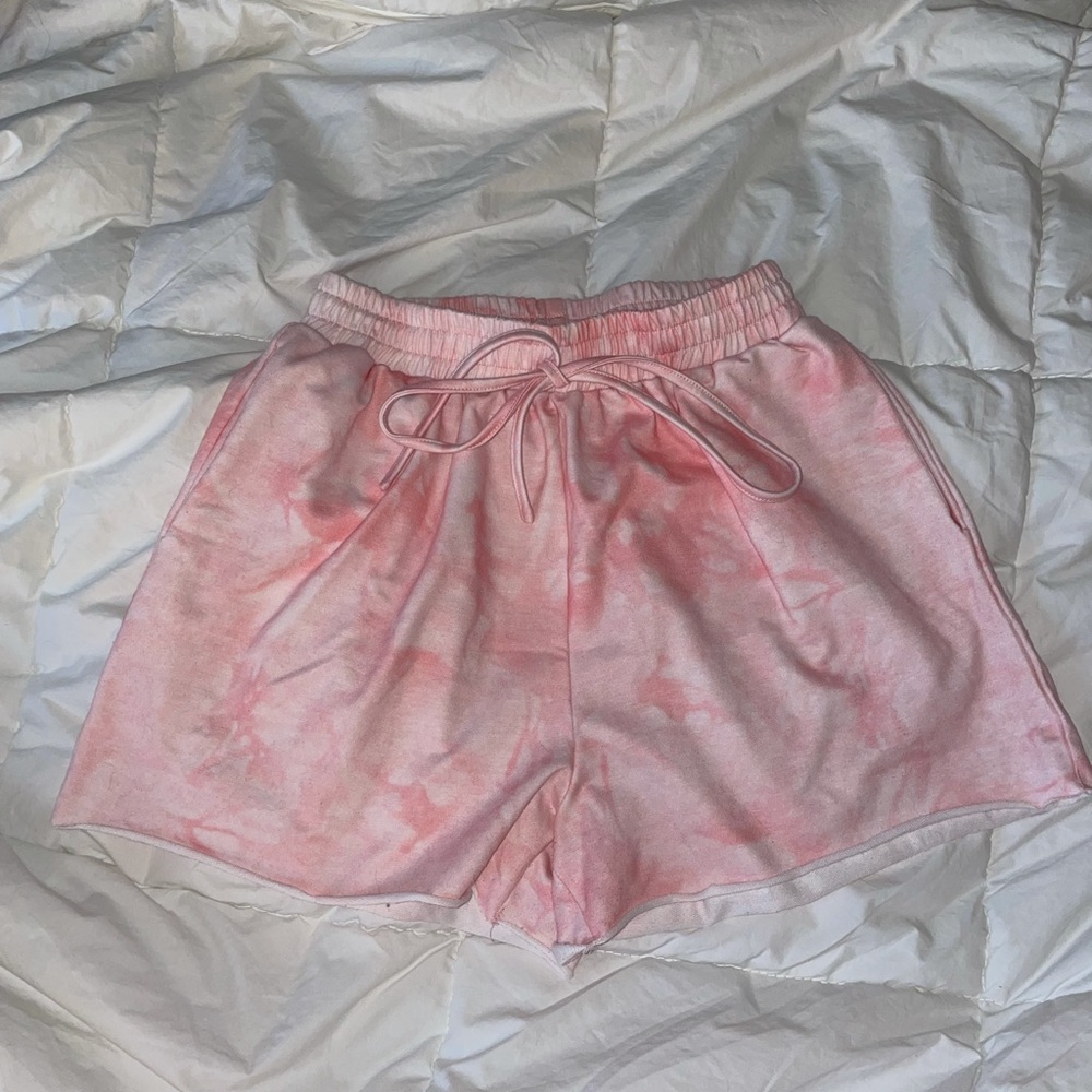 Shein tie dye pink shorts